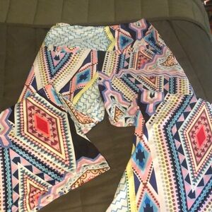 Pink and Blue Geometric Leggings